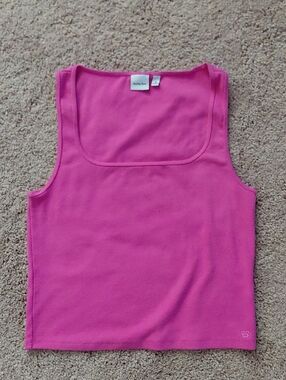 Aritzia Sunday Best Hot Pink Square Neck Tank Top Medium